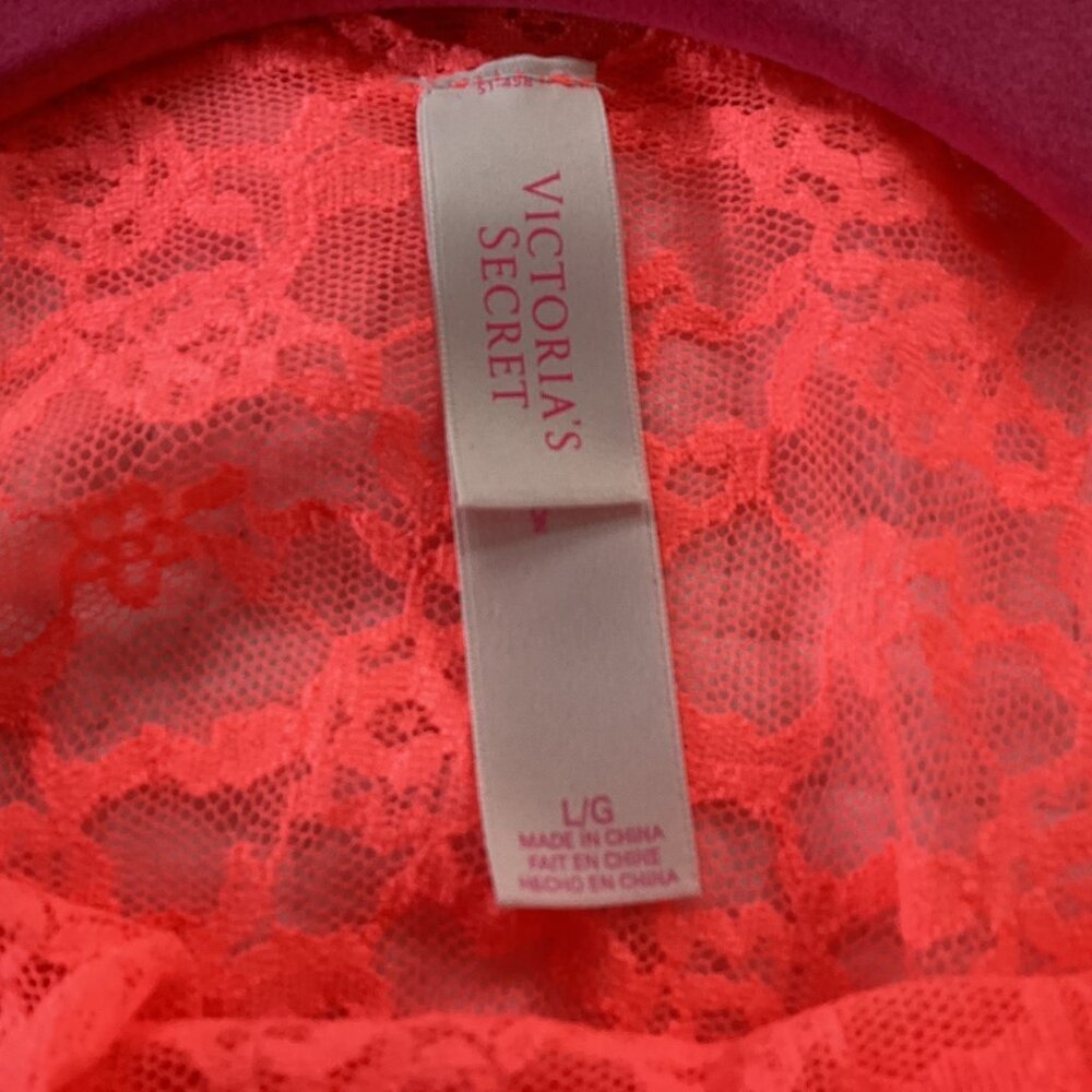 Victoria secret  Neon pink vintage dress slip dress lace collection size L - Picture 5 of 11